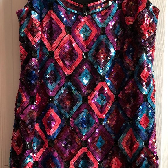 Trina Turk multi colored sequin dress size 4 - Picture 1 of 7